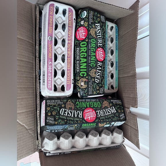 Lot of 22 egg cartons empty pulp paper or plastic containers eggs - Picture 2 of 6